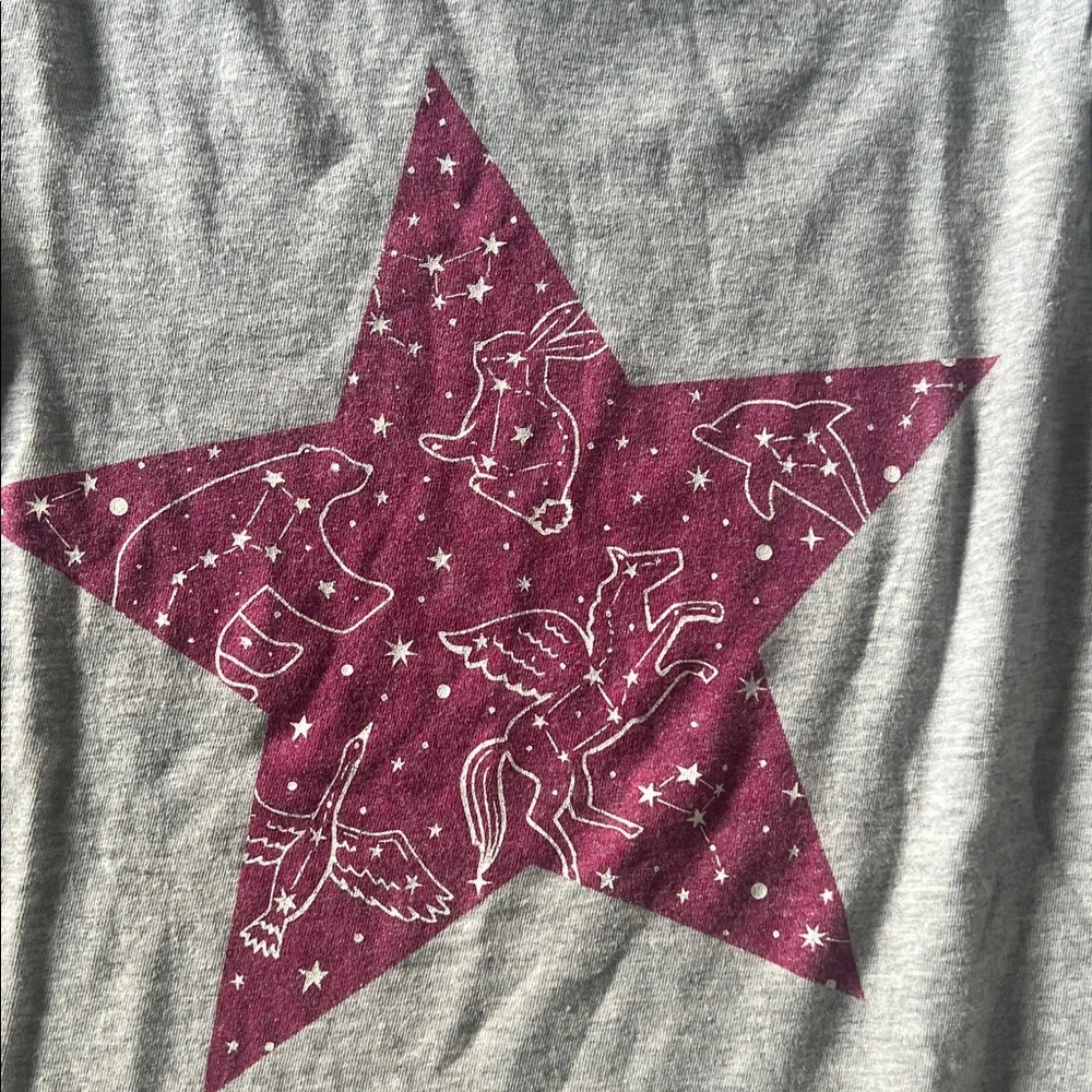 Gap Girls Gray Graphic Long Sleeve Top Size L (10)